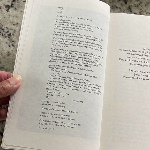 The Immortal Life Of Henrietta‎ Lacks By Rebecca Skloot Paperback Book - Picture 4 of 5